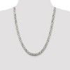 Black Bow Jewelry Mens 7.5mm Sterling Silver Square Solid Byzantine Chain Necklace - 2 of 4
