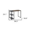 HomeRoots 39" Brown and Black Wood and Metal H-Shape Computer Desk - 3 of 4