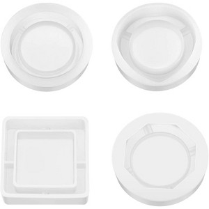 JDICTION 4 Pieces Silicone Large Resin Mold Square Coaster Casting Heart-Shaped Rhombus Shape Coaster Round Shape Epoxy Mold for DIY Resin Making - 1 of 4