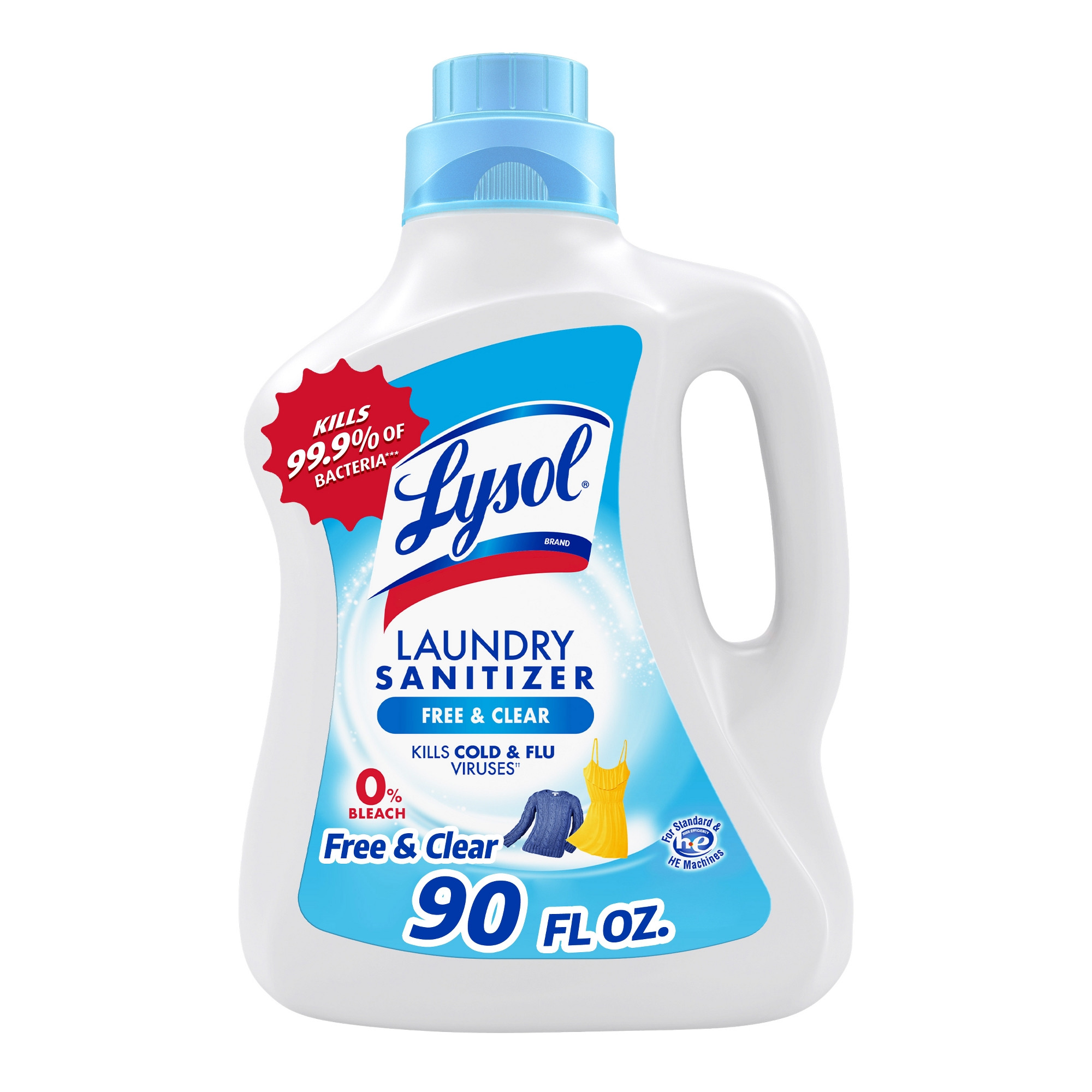 Lysol Laundry Sanitizer Free & Clear - 90 fl oz: Bleach-Free, Liquid, Plastic Jug