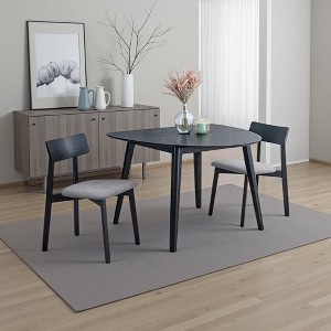 Royal Hampton Dining Table, 43 Inch Half Moon Top, Scandinavian Black Wood - 1 of 1