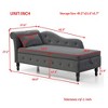 Velvet Chaise Lounge Storage Bench Upholstered Bed Bench, Gray/Beige/Blue/Orange/Green/Black/Burgundy-ModernLuxe - 3 of 4
