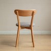 SEVOBAL Dining Chairs Set of 2 Solid Oak Wood Upholstered Chairs with Curved Backrest for Kitchen Dining Room, Brown, 18.7"*21.85"*30.71" - 4 of 4