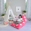 Butterfly Craze Bean Bag Chair Cover - Toy Organizer, Fill with Stuffed Animals, Comfy Floor Lounger, Pink Polka Dots - 2 of 4
