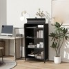 47.6" Metal Storage Cabinet, 4 Tier Display Cabinet with Glass Door, Kitchen Sideboard Buffet, Versatile Bookcase for Living Room Office Bathroom - 2 of 4