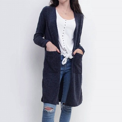Women's Mohaire Side Slit Pocket Cardigan - COIN 1804