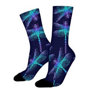 Dragonfly Women Printed Crew Socks Funny Funky Socks Soft Polyester Novelty Gifts for Artists Men - 1 of 1
