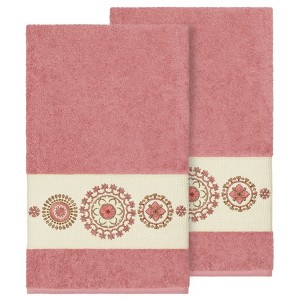 Linum Home Textiles 100% Turkish Cotton ISABELLE Embellished Towel Set - 1 of 2
