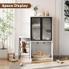 Hidden Litter Box Furniture, 2 Tier Enclosed Litter Box Furniture with Doors, Hidden Storage and Ladder - 3 of 4