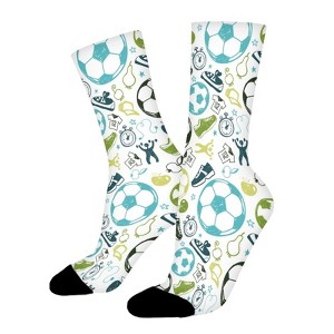 Football Women Printed Crew Socks Funny Funky Socks Soft Polyester Novelty Gifts for Artists Men - 1 of 1