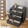 Acekool 3 Drawer Dresser, Modern Chest with Gold Metal Legs, Carved Panel Storage Cabinet Organizer for Bedroom Living Room Hallway - 4 of 4