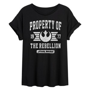 Women's - Star Wars - Property Of Rebellion Oversized Graphic T-Shirt - 1 of 4