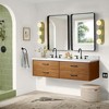 Rennnsan Vyntelle 24"W Hardwired 3-Light Globe Milk Glass Mid-Century Modern Dimmable Vanity Light in Green - 4 of 4