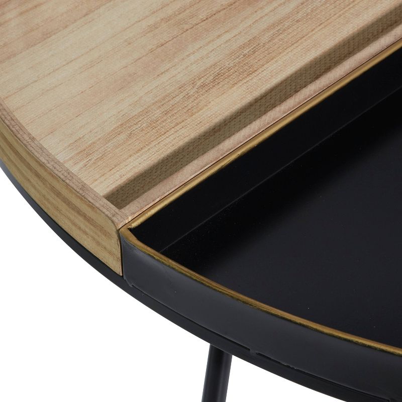 Contemporary Wood and Metal Coffee Table Black - Olivia &#38; May, 6 of 21