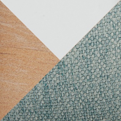 Light Green Fabric and Natural Wood Metal Accent Chair