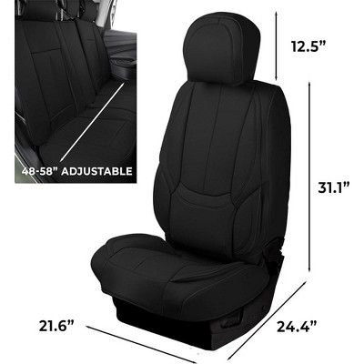 Universal Fit Black Leather Full Car Seat Covers Set