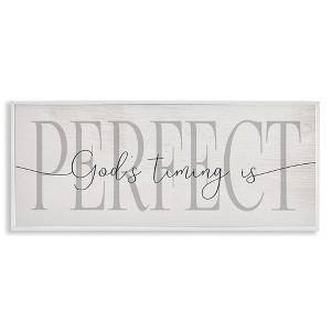 Stupell Industries God's Timing is Perfect Phrase Framed Giclee Art, White, 30" x 13" - 1 of 4