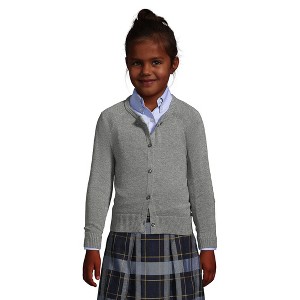 Lands' End School Uniform Kids Cotton Modal Cardigan Sweater - 1 of 3
