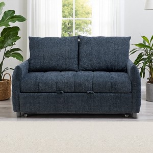 57.48" Velvet Loveseat Sofa with Adjustable Back, Ergonomic Design - 1 of 4