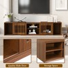Chic Crate-Mid-Century Modern Walnut Media Console – Extendable Drawer w/ Sliding Door & Soft Cushion, Pet-Friendly Multi-Room Furniture - 4 of 4