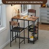 Bar Table Set for 2 with Footrest 2 Upholstered Chairs set for Counter Bar - 4 of 4