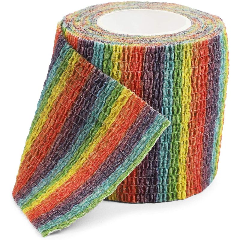 Zodaca 6 Rolls Self Adhesive Bandage Wrap 2 Inch x 5 Yards - Cohesive Vet Tape for First Aid, Sports, Tattoo (Rainbow Colors), 3 of 5