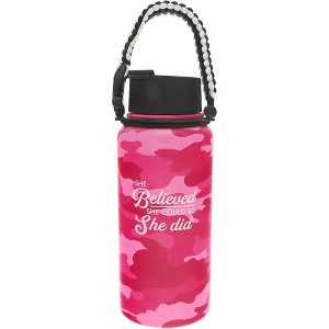 Pavilion Gift Company - She Believed - 32 oz Stainless Steel Water Bottle with Paracord Survival Handle - Portable Drinkware - 1 of 4