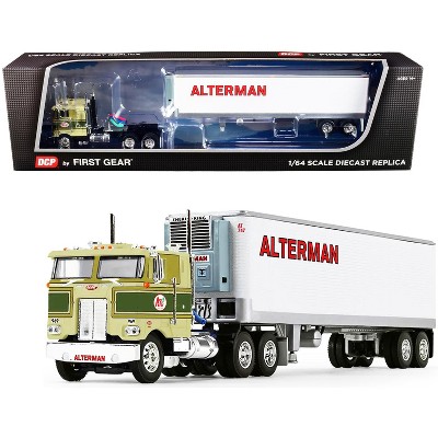 Peterbilt 352 COE 86" Sleeper Cab Green w/ Vintage 40' Reefer Trailer "Alterman Transport Lines" 1/64 Diecast by DCP/First Gear