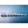 18K White Gold Plated 4 Pong Round Clear Cubic Zirconia Stud Earring Pack of 6 Pairs 6 Pairs - 3 of 4