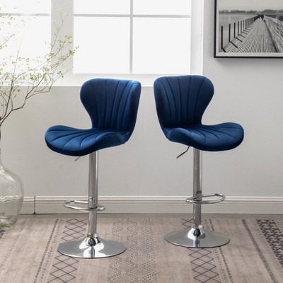 NicBex Dining Chairs Set of 2 Stool Upholstered Chair Airlift Adjustable Swivel Barstool with low-back style for Kitchen, Home Bar