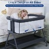MYKKO Baby Bassinet Bedside Crib with Storage Basket and Wheels, Easy Folding Bed Side Sleeper Adjustable Height Portable Crib for Newborn - 3 of 4