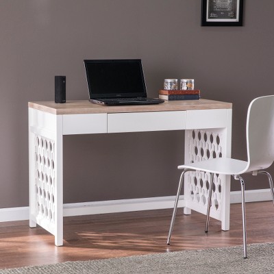 Anybear White Writing Desk with Trellis Styled Legs
