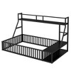 Floor Bed Frame with Safety Fence, Metal Floor Bed with Desk and Storage Shelves - 4 of 4