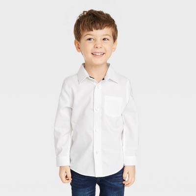 Boys white button store down dress shirt