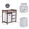 Baby Changing Table, Wooden Diaper Changing Table, Infant Diaper Changing Station Dresser with Laundry Hamper, 3 Drawer Basket and Changing Pad - 3 of 4