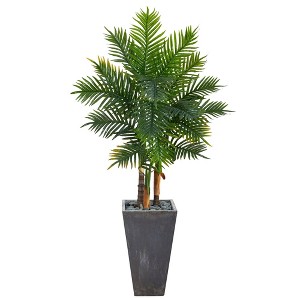 Nearly Natural 63-in Areca Artificial Palm Tree in Cement Planter (Real Touch) - 1 of 4