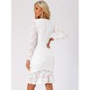 INSPIRE CHIC Women's Square Neck Lace Long Sleeve Elegant Cocktail Split Mermaid Dress - 3 of 4