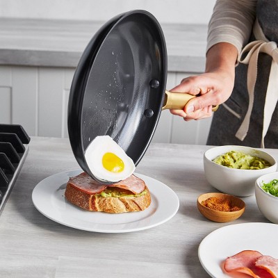 Black Aluminum Nonstick Ceramic Coating 2-Piece Fry Pan Set