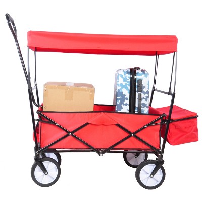 Vynxaria Garden Shopping Beach Cart folding wagon  red