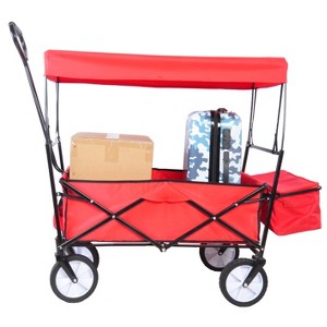 Vynxaria Garden Shopping Beach Cart folding wagon  red - 1 of 4