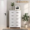 Costway 5 Drawer Chest Storage Dresser Tall Cabinet Organizer Bedroom Hallway Dark Grey/Walnut - 4 of 4