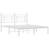 vidaXL Powder-Coated Steel Bed Frame with Headboard - White 59.1"x78.7" - 4 of 4