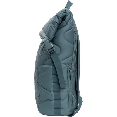 JOAN & DAVID Wave Quilted Puffer Nylon 18 Inch Square Buckle Workbook Backpack 346-Spruce One Size — фото 3