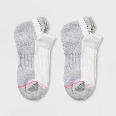 Image of Dr. Motion Women's 2pk Mild Compression Ankle Socks - White 4-10
