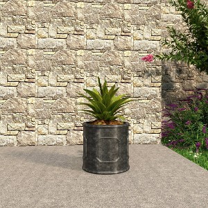 LeisureMod Meadow Fiberstone and MGO Clay Round Planter - 1 of 4