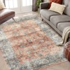 9x12 Area Rug, Washable Rug, Vintage Floral Carpet, Non Slip Kitchen Rugs, Entryway Rug, Bathroom Rugs, Thin Rugs for Bedroom, Stain Resistant Rugs - 2 of 4
