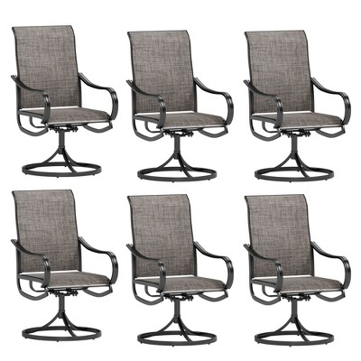 Captiva Designs Outdoor Dining Breathable Quick-dry Sling Steel Chairs with 360 Degree Swivel