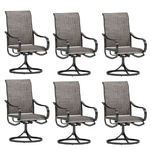 Captiva Designs Outdoor Dining Breathable Quick-dry Sling Steel Chairs with 360 Degree Swivel - 1 of 4