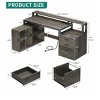 65inch L Shaped Desk Computer Desk with LED Lights &File Cabinet, Corner Desk with 3 Drawers & 4 Open Storage Shelves - 2 of 4