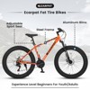 INFURNIC Bicycles 26 Inch Fat Tire Mountain Bike with Shimano 21 Speeds and Dual Disc Brakes for Adventure Seekers, Orange, 74"*25"*41" - 3 of 4